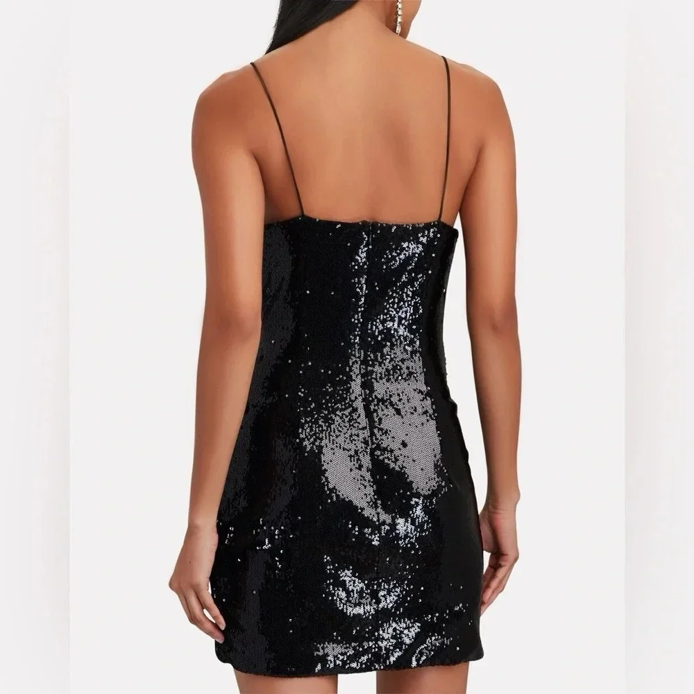 New! Ronny Kobo Lindsay Sequined Bow Mini Dress Black, 16648